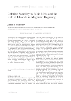 Chloride Solubility in Felsic Melts and the Role of