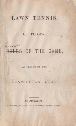 Lawn Tennis Rules of the Game