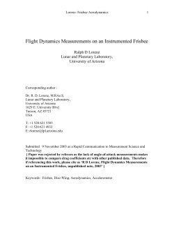 Flight Dynamics Measurements on an Instrumented Frisbee
