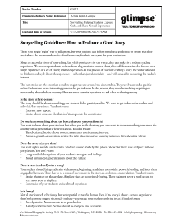 Storytelling Guidelines: How to Evaluate a Good Story