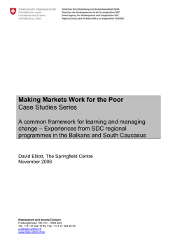 Making Markets Work for the Poor Case Studies Series