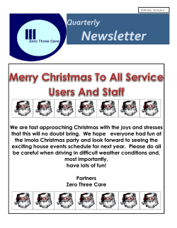Newsletter - Zero Three Care Homes