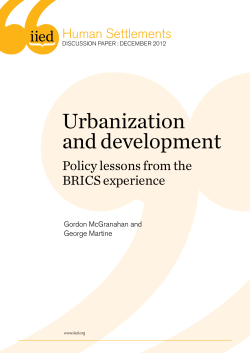 Urbanization and development - iied iied
