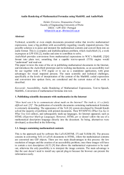 1 Audio Rendering of Mathematical Formulae