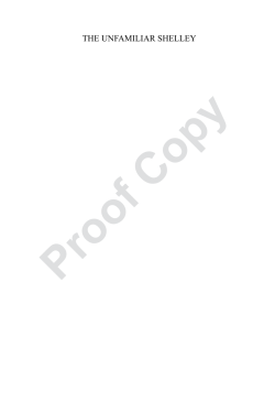 The Unfamiliar Shelley - Unisa Institutional Repository