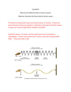 5.8 NOTES What are the different kinds of seismic waves? Objective