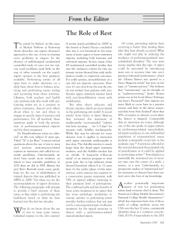 The Role of Rest