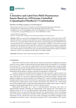 A Sensitive and Label-Free Pb(II) Fluorescence Sensor Based on a