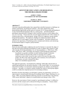 adventure education and resilience: the double-edged