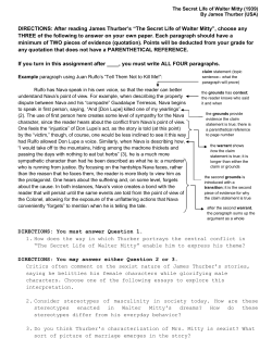 DIRECTIONS: After reading James Thurber`s &ldquo;The Secret Life of