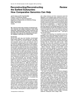 Doolittle: "Reconstructing/Deconstructing the Earliest Eukaryotes