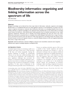 Biodiversity informatics: organizing and linking
