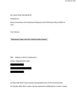 Case Study 46, Criminal Justice: Submission of RJ Little