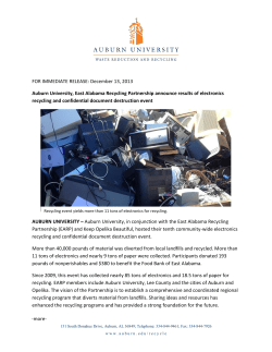 December 13, 2013 Auburn University, East Alabama Recycling