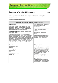 Example of a scientific report