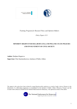 Rights of Minorities in Russia (case of Buryatia) and Poland: State
