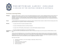 Inclusive Learning Policy - Presbyterian Ladies` College