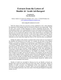 Extracts from the Letters of Shaikh Al-`Arabi Ad-Darqawi