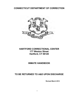 CT Hartford Correctional Center Inmate Handbook