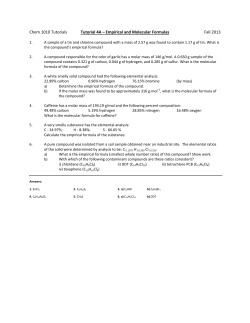 Chem 1010 Tutorials Tutorial 4A &ndash; Empirical and Molecular