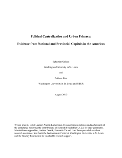 Political Centralization and Urban Primacy: Evidence