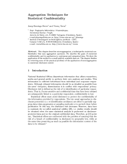 Aggregation Techniques for Statistical Confidentiality