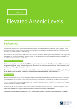 Elevated Arsenic Levels - Queenstown Lakes District Council