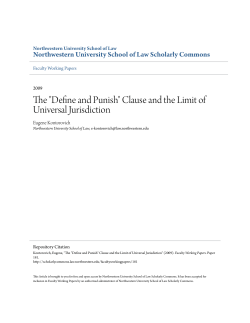 The "Define and Punish" Clause and the Limit of Universal Jurisdiction