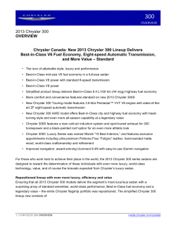 2013 Chrysler 300 OVERVIEW Chrysler Canada