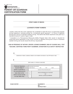 PennDOT - Parent or Guardian Certification Form