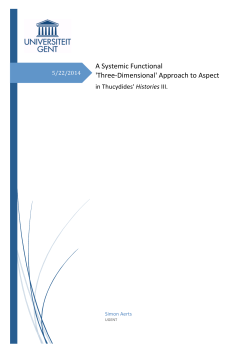 A Systemic Functional `Three-‐Dimensional` Approach to Aspect