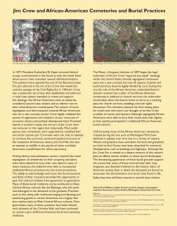 Jim Crow and African-American Cemeteries and Burial Practices