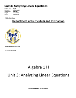 Analyzing Linear Equations