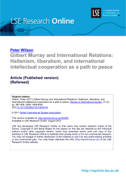 Gilbert Murray and International Relations