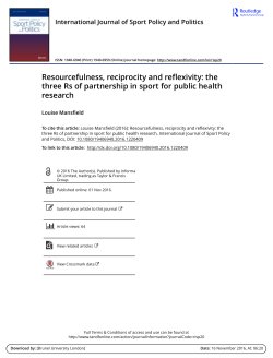 the three Rs of partnership in sport for public health research