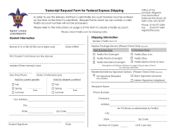 Transcript Request Form for Federal Express Shipping