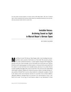 Invisible Voices: Archiving Sound as Sight in Marcel Beyer`s Karnau