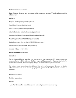 Author`s response to reviews Title: Opinions about the new law on