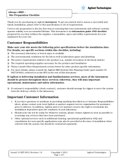 Agilent Technologies nScope eMRI Site Preparation Checklist
