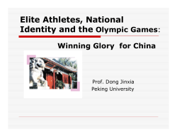Elite Athletes, National Identity and the Olympic Games: Winning