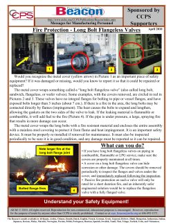 Fire Protection - Long Bolt Flangeless Valves Sponsored by CCPS