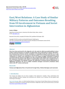 East/West Relations: A Case Study of Similar Military Patterns and
