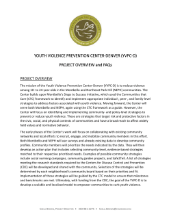DENVER YOUTH VIOLENCE PREVENTION CENTER (DYVPC)