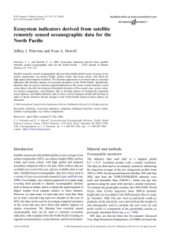 Ecosystem indicators derived from satellite