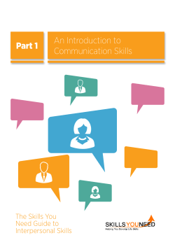 Part 1 An Introduction to Communication Skills