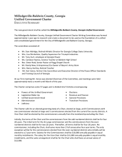 Milledgeville-Baldwin County, Georgia Unified Government Charter