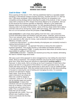 Just-in-time &ndash; Aldi