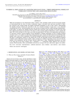 NUMERICAL SIMULATIONS OF A ROTATING RED GIANT STAR. I