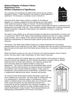 Section 8 Statement of Significance