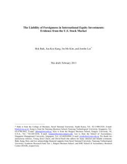 Evidence from the US Stock Market